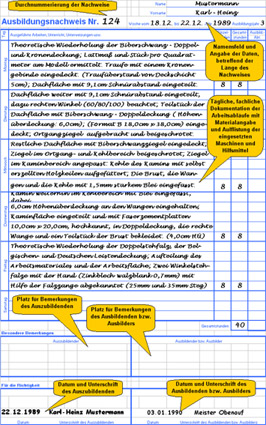 Muster Vorderseite Berichtsheft (Klick für PDF-Download)